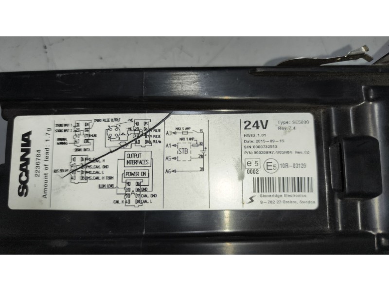 Recambio de tacografo para scania magnus referencia OEM IAM SE5000 2236784 REV7.4