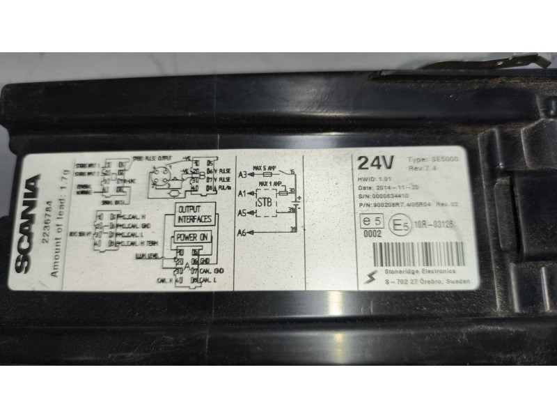 Recambio de tacografo para scania magnus referencia OEM IAM SE5000 2236784 REV7.4