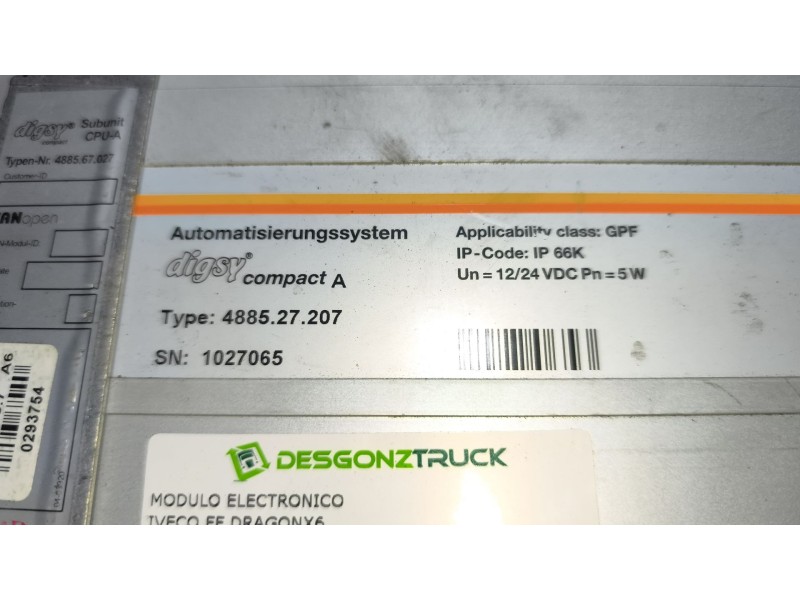 Recambio de modulo electronico para iveco ff dragonx6 referencia OEM IAM 4885.27.207. 4885.67.027 1027065