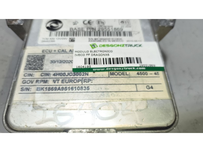 Recambio de modulo electronico para iveco ff dragonx6 referencia OEM IAM 29551869 ALLISON 4500 TCM A59