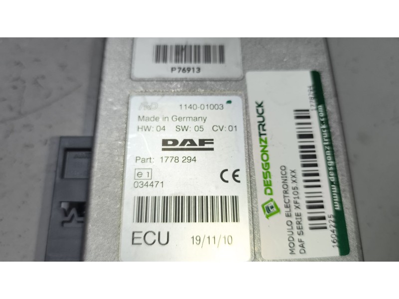 Recambio de modulo electronico para daf serie xf105.xxx 12.9 diesel referencia OEM IAM 1778294  