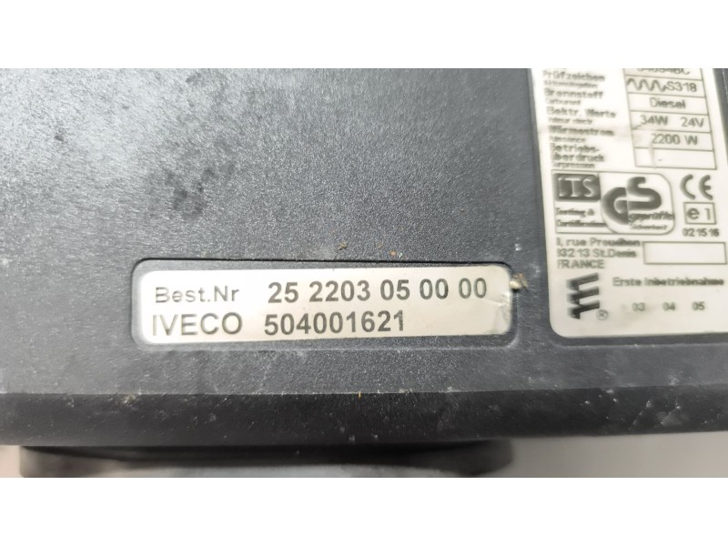 Recambio de motor calefaccion cabina para iveco stralis (as) 12.9 diesel referencia OEM IAM AIRTRONIC D2 504001621 EBERSPACHER