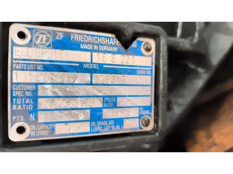 Recambio de caja cambios para iveco stralis (as) 12.9 diesel referencia OEM IAM 16S221 1316051777 226319