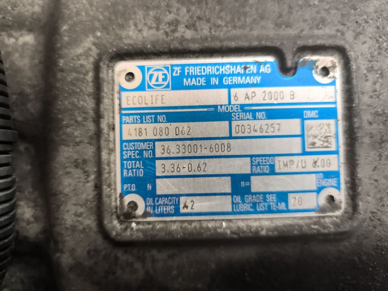 Recambio de caja cambios para man lion´s regio l referencia OEM IAM 6AP2000B 4181080062 36330016008