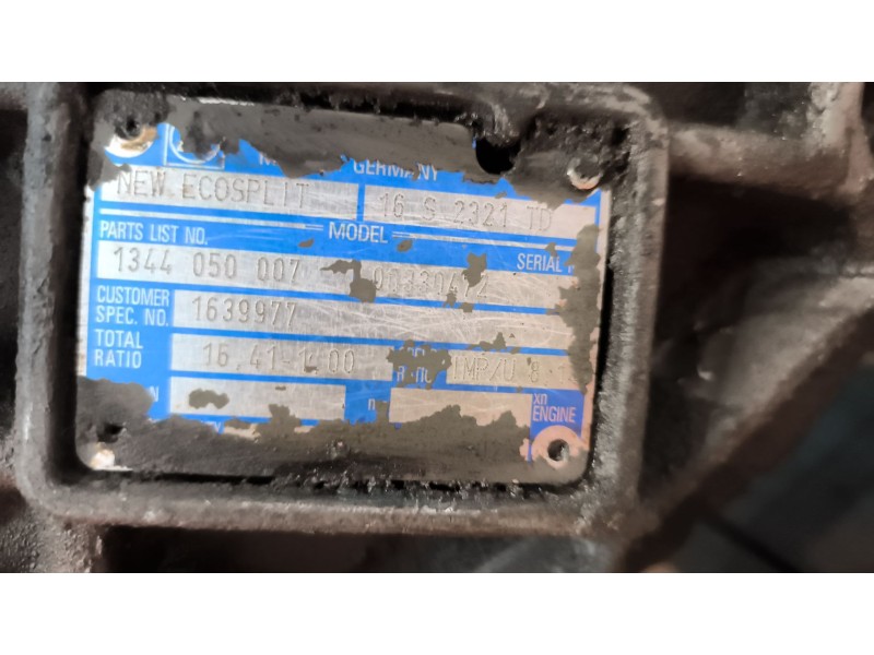 Recambio de caja cambios para daf serie xf105.xxx 12.9 diesel referencia OEM IAM 16S2321TD 1344050007 1639977