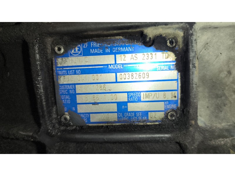 Recambio de caja cambios para iveco stralis (as) 12.9 diesel referencia OEM IAM 12AS2331TD 1353041001 41271286