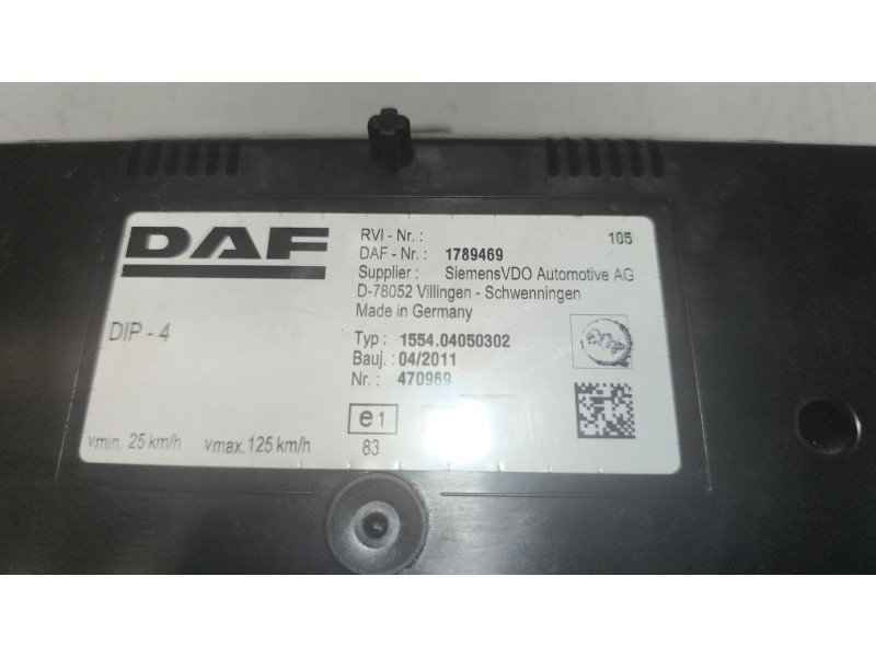 Recambio de cuadro instrumentos para daf serie xf105.xxx 12.9 diesel referencia OEM IAM 1789469  