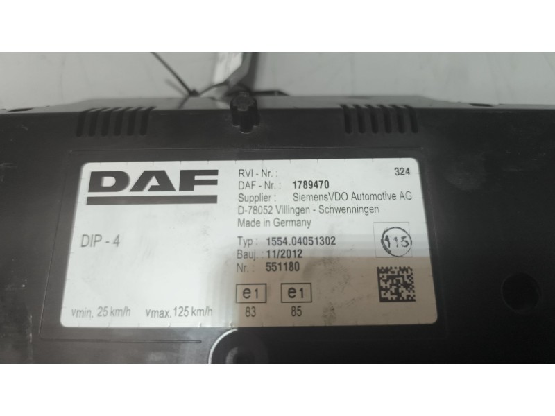 Recambio de cuadro instrumentos para daf serie xf105.xxx 12.9 diesel referencia OEM IAM 1789470  
