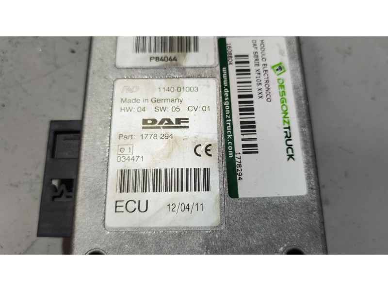 Recambio de modulo electronico para daf serie xf105.xxx 12.9 diesel referencia OEM IAM 1778294  