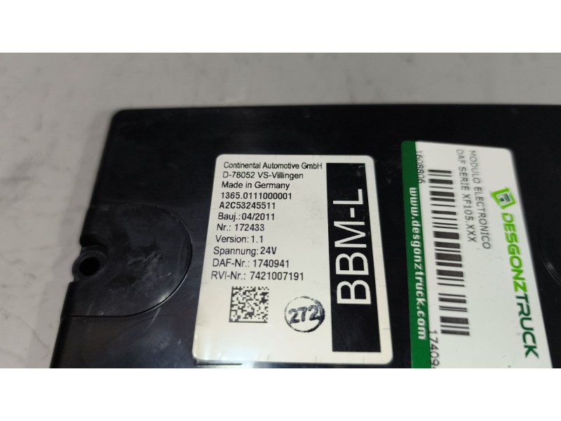 Recambio de modulo electronico para daf serie xf105.xxx 12.9 diesel referencia OEM IAM 1740941 7421007191 