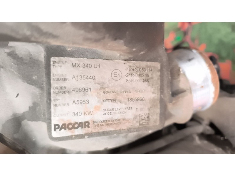 Recambio de despiece motor para daf serie xf105.xxx 12.9 diesel referencia OEM IAM MX340U1 A135440 