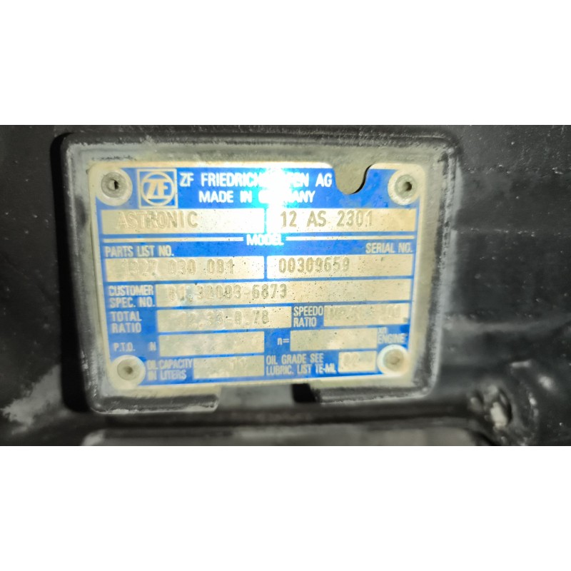 Recambio de caja cambios para man tg - a 26.xxx 10.5 diesel referencia OEM IAM 12AS2301 1327030081 81320036873