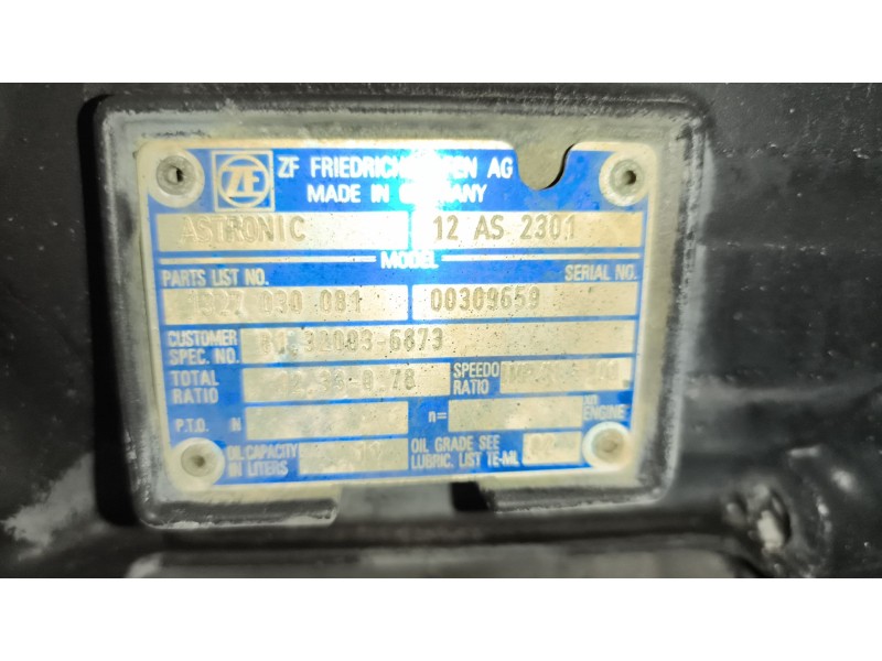 Recambio de caja cambios para man tg - a 26.xxx 10.5 diesel referencia OEM IAM 12AS2301 1327030081 81320036873