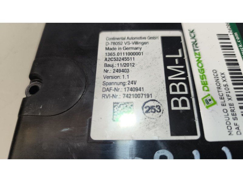 Recambio de modulo electronico para daf serie xf105.xxx 12.9 diesel referencia OEM IAM 1740941 7421007191 