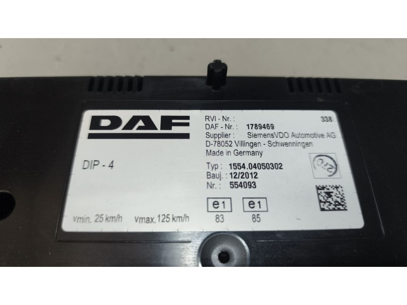Recambio de cuadro instrumentos para daf serie xf105.xxx 12.9 diesel referencia OEM IAM 1789469  