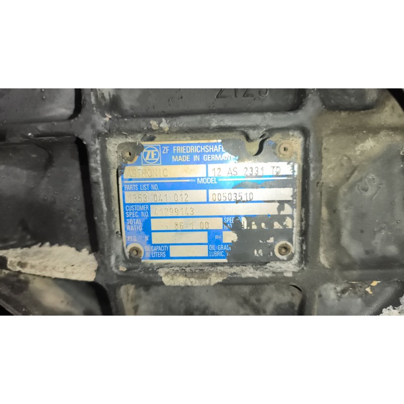 Recambio de caja cambios para iveco stralis (as) fg /fp  4x2 gran espacio referencia OEM IAM 12AS2331TD 1353041012 41299143