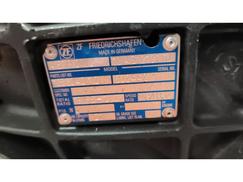 Recambio de caja cambios para man tgx 18.xxx 10.5 diesel referencia OEM IAM 12AS2131TD 135304012 