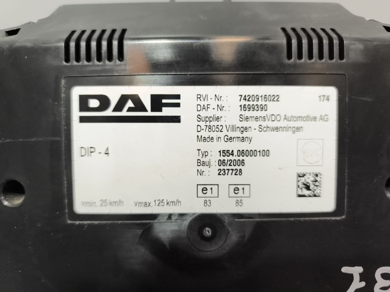 Recambio de cuadro instrumentos para daf serie lf45.xxx desde 06 referencia OEM IAM 1699390 7420916022 
