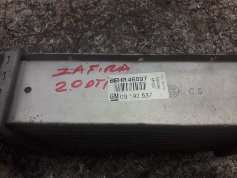 Recambio de intercooler para opel zafira a blue line referencia OEM IAM 09192587  