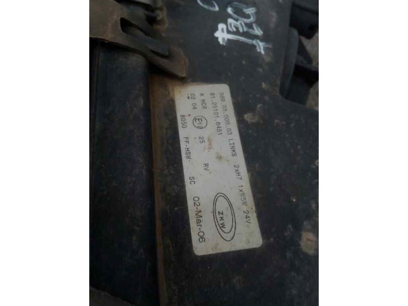 Recambio de faro izquierdo para man tg - a 18.xxx 10.5 diesel referencia OEM IAM 81251016451  