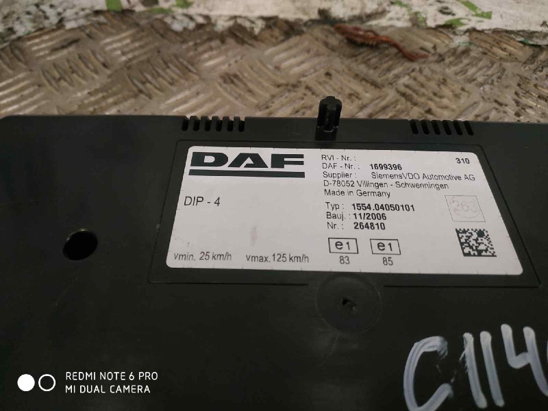 Recambio de cuadro instrumentos para daf serie xf105.xxx fsa 4x2 space-cab referencia OEM IAM 1699396  