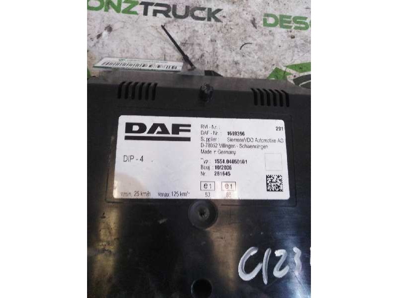Recambio de cuadro instrumentos para daf serie xf105.xxx fsa 4x2 space-cab referencia OEM IAM 1699396  
