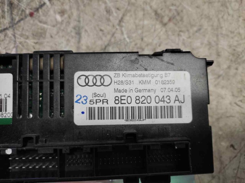 Recambio de mando climatizador para audi a4 berlina (8e) 1.9 tdi referencia OEM IAM 8E0820043AJ  