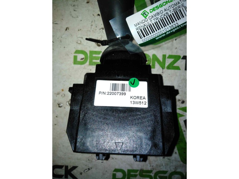 Recambio de mando cambio automatico para renault serie t fg 4x2 cabina high-sleeper referencia OEM IAM 22007399  