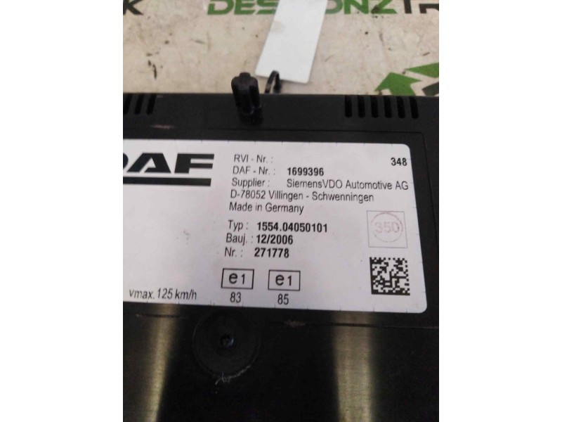 Recambio de cuadro instrumentos para daf serie xf105.xxx fsa 4x2 space-cab referencia OEM IAM 1699396  
