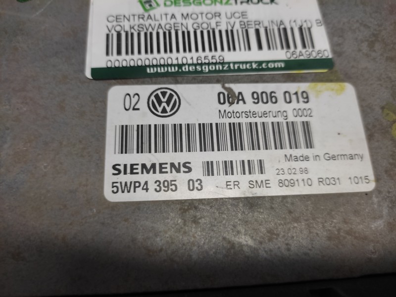 Recambio de centralita motor uce para volkswagen golf iv berlina (1j1) básico referencia OEM IAM 06A906019 5WP439503 