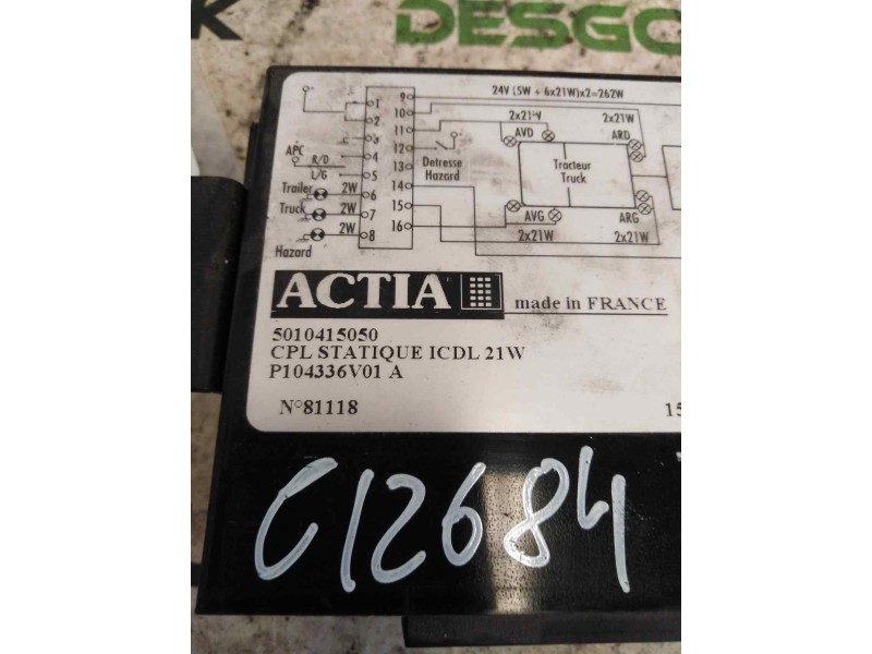 Recambio de modulo electronico para renault midlum 6.2 diesel referencia OEM IAM 5010415050  CENTRALITA LUCES