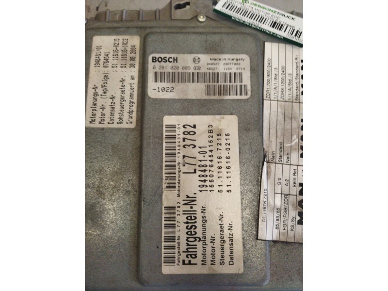 Recambio de modulo electronico para man l 2000 evolution 6.9 diesel referencia OEM IAM 0281020009 51116167215 51116160215
