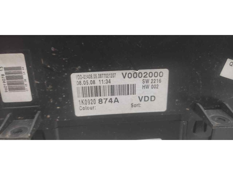 Recambio de cuadro instrumentos para volkswagen golf v berlina (1k1) conceptline (e) referencia OEM IAM 1K0920874A  