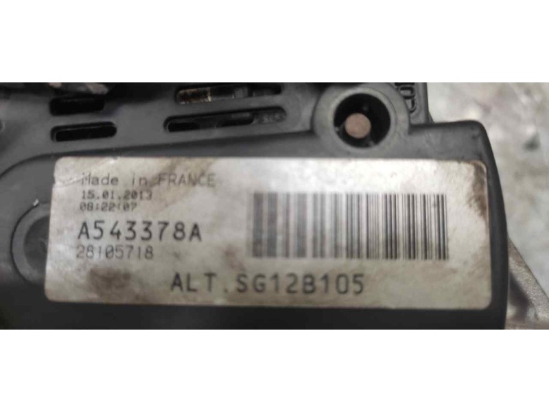 Recambio de alternador para renault kangoo (f/kc0) alize referencia OEM IAM SG12B105 A543378A 