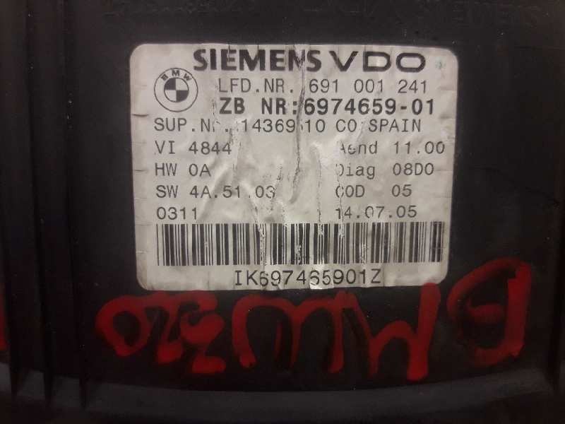 Recambio de cuadro instrumentos para bmw serie 3 berlina (e90) 320d referencia OEM IAM 697465901 691001241 A2C53117691
