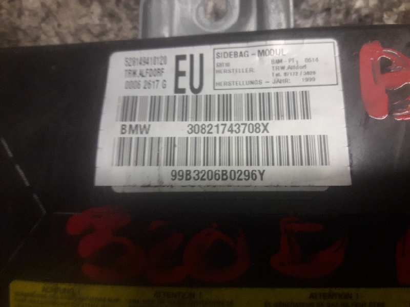 Recambio de airbag lateral delantero izquierdo para bmw serie 3 berlina (e46) 320d referencia OEM IAM 30821743708X 528149410120 