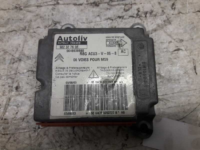 Recambio de centralita airbag para citroën berlingo referencia OEM IAM 9648938880 302327600 5EGA7F0253727RH0