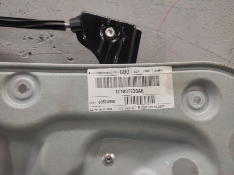 Recambio de elevalunas delantero derecho para volkswagen touran (1t2) advance referencia OEM IAM 1T1837730AK  