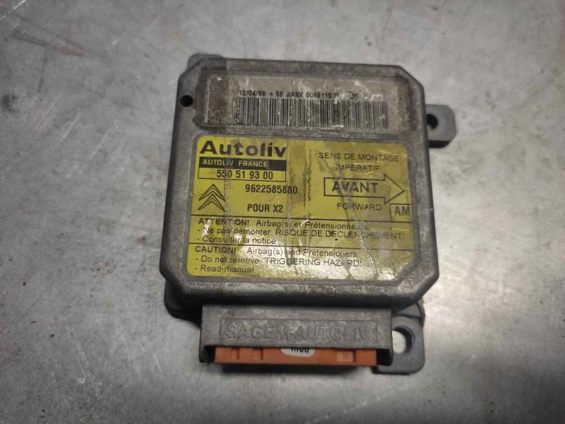 Recambio de centralita airbag para citroën xantia berlina 1.9 turbodiesel referencia OEM IAM 9622585880 550519300 