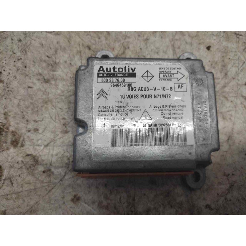 Recambio de centralita airbag para citroën xsara berlina 2.0 hdi cat (rhy / dw10td) referencia OEM IAM 9646469180 600237600 