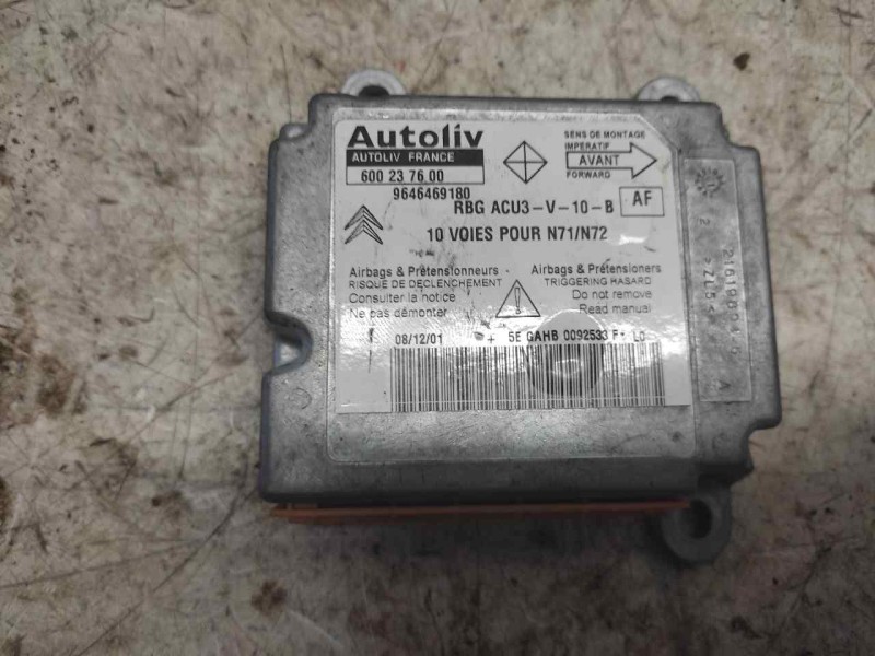 Recambio de centralita airbag para citroën xsara berlina 2.0 hdi cat (rhy / dw10td) referencia OEM IAM 9646469180 600237600 