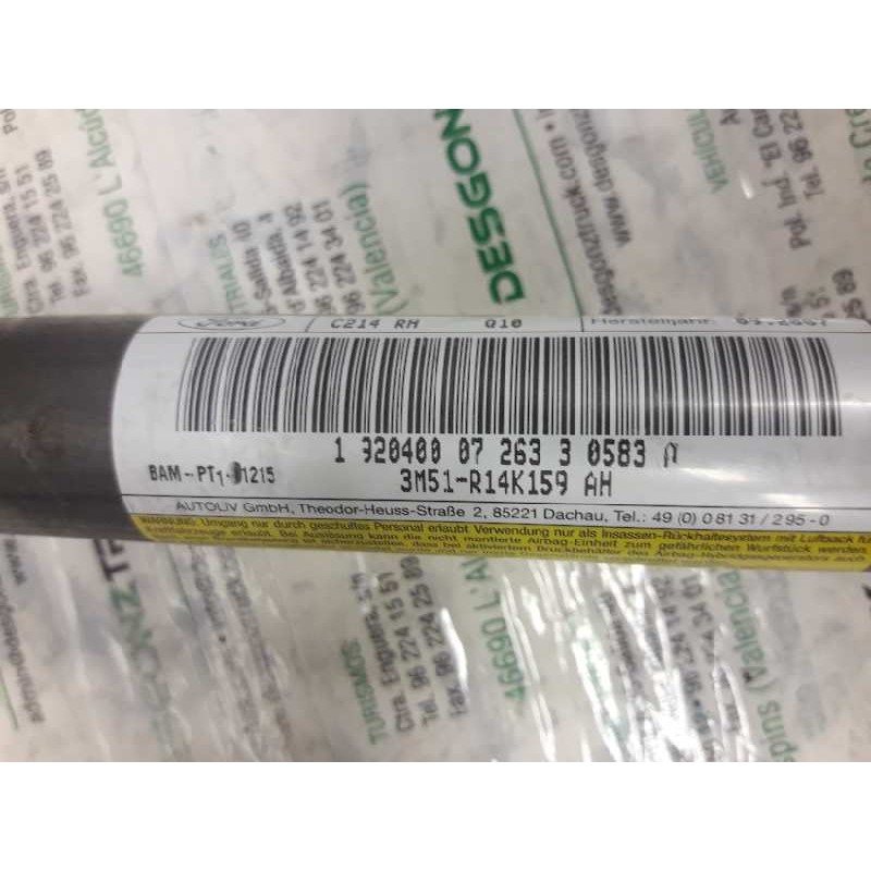 Recambio de airbag cortina delantero derecho para ford c-max (cb3) ghia referencia OEM IAM 3M51R14K159AH C214RH 