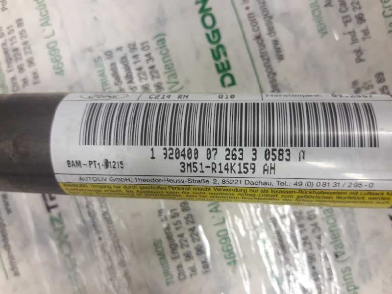 Recambio de airbag cortina delantero derecho para ford c-max (cb3) ghia referencia OEM IAM 3M51R14K159AH C214RH 