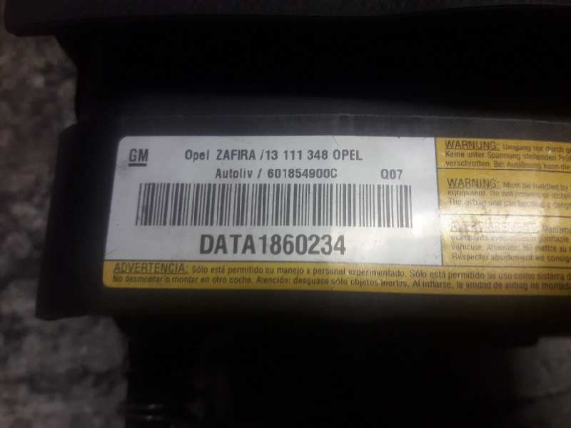 Recambio de airbag delantero izquierdo para opel zafira b cosmo referencia OEM IAM 13111348  