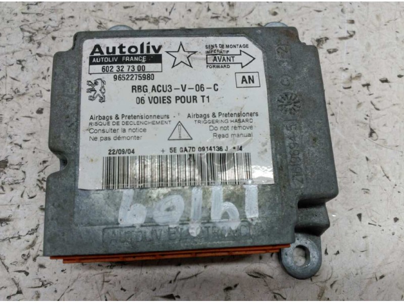 Recambio de centralita airbag para peugeot 206 berlina xs referencia OEM IAM 9652275980  