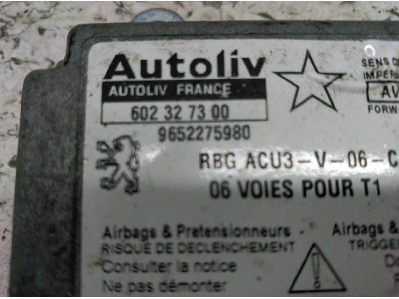Recambio de centralita airbag para peugeot 206 berlina xs referencia OEM IAM 9652275980  