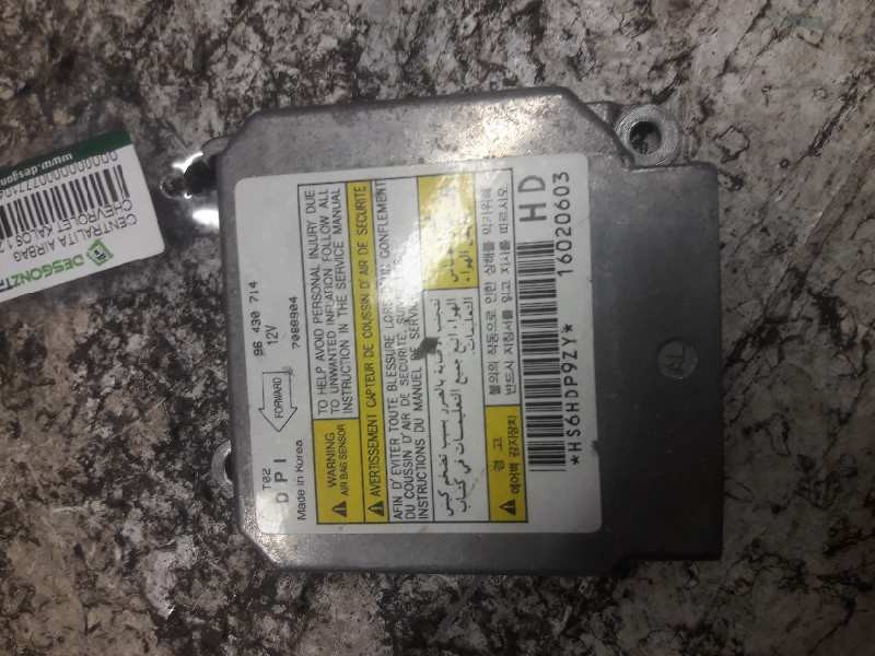 Recambio de centralita airbag para chevrolet kalos 1.2 s (d/a) referencia OEM IAM 96430714 7088904 HS6HDP9ZY 16020603