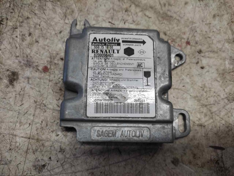 Recambio de centralita airbag para renault kangoo (f/kc0) 1.9 diesel referencia OEM IAM 8200098401 550751800 