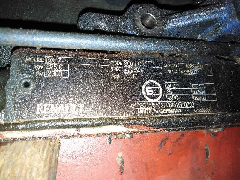 Recambio de despiece motor para renault midlum fg xxx.12    e5 cabina doble referencia OEM IAM DXI7300EUV  