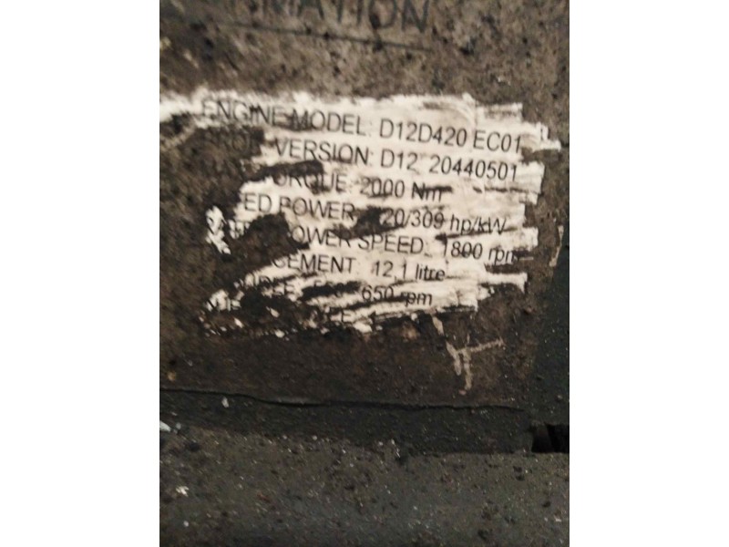 Recambio de despiece motor para volvo fm 12 2002  12.1 diesel (d12d420) referencia OEM IAM D12D420EC01  
